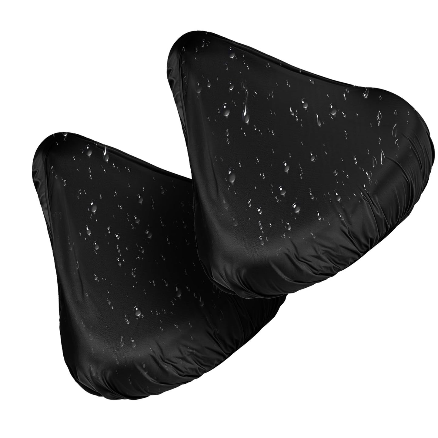 Psyqtsuary Waterproof Bike Seat Cover, 2 PCS Bike Seat Rain Cover with Drawstring, Bicycle Seat Cover Bike Seat Sun & Dust Protector Bike Rain Cover Accessories for Women Men City/Mountain (Black)