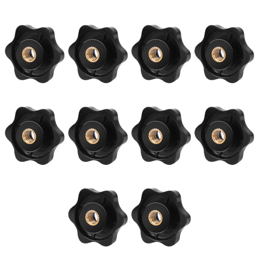 M8 Clamping Knob, 10 PCS Female Knob Screws Metric M8 Thread Plastic Star Shape Head Knob Handle Screw On Type Knurled Clamping Nuts Knob for Machinery Equipment Latche