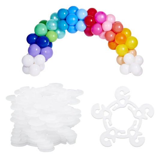 100 PCS Balloon Clips for Balloon Arch Stand, Balloon Bracket Buckle Plastic Balloon Tie Tool Balloon Connector Clips Balloon Holder for Arch, Balloon Column Stand and Balloon Flowers
