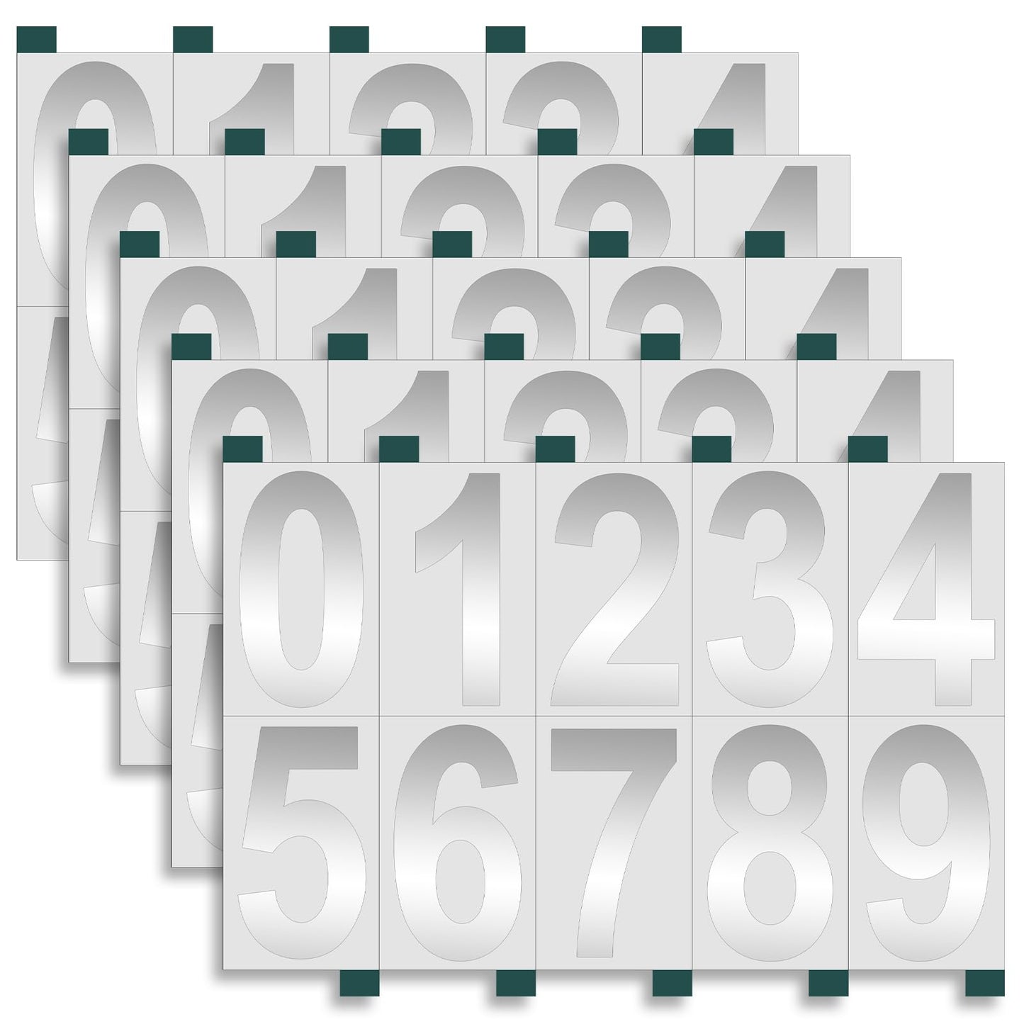 Reflective Mailbox Numbers for Outside, 50 Pcs 4 Inch Mailbox Numbers Sticker with Sticky Tabs for Mailbox, Address, Signs, Door, Cars, Trucks(4 Inch,5 Sets)