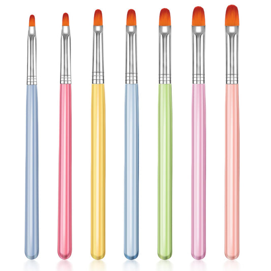 7 Pieces Nail Art Brushes UV Gel Nail Brush Colorful Nail Clean up Brush Nail Art Painting Pen Brush Set for Nail Salon and DIY Nail Art Clean Nails Polish Nails