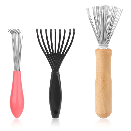 Comb Cleaner Tool Set Hair Brush Cleaner Tool 3 Pcs Comb Cleaning Brush Comb Cleaning Brush Remover Cleaning Claws Rake Design Brush Cleaner for Home and Salon