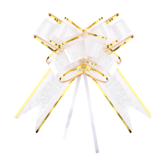 KALIONE 20 Pieces Pull Bows for Gift Wrapping, Large Ribbon Gift Bows White Bows for Wedding Birthday Party Gift Baskets Wrapping Decorations