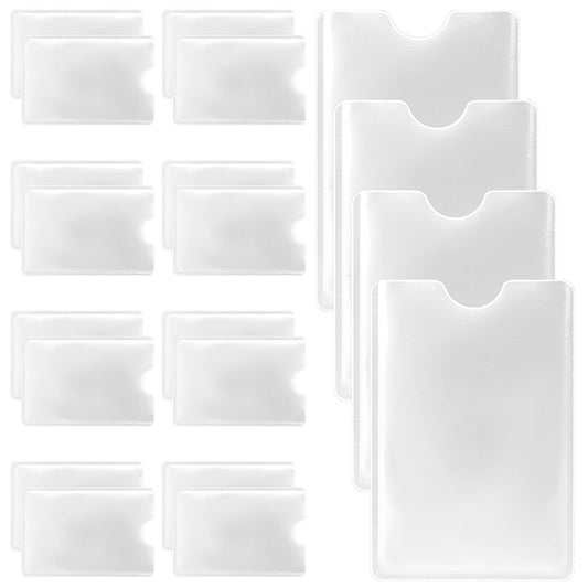 KALIONE 20 PCS RFID Blocking Sleeves, RFID Card Holder, Medicare Card Protector Sleeve, Credit Card RFID Protector Holders for Prevent Identity Theft, Portable Credit Card Sleeves for Women Men,Silver