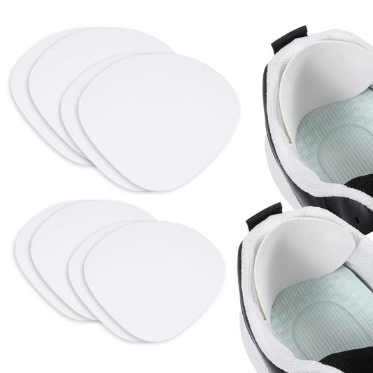4 Pairs Self-Adhesive Sneaker Heel Repair Patch, White Shoe Hole Repair Patch for Sneaker Mesh Sports Tennis Work Hiking, Quick Fix for Inner Heel or Toe Holes
