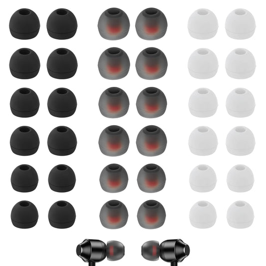 36 PCS Silicone Ear Bud Replacement Earbuds Ear Tips Replacement Ear Bud Covers S/M/L Sizes Ear Gels Soft Earphones Earbuds Ear Cushion Ear Bud Tips Replacement Kit (3 Color)