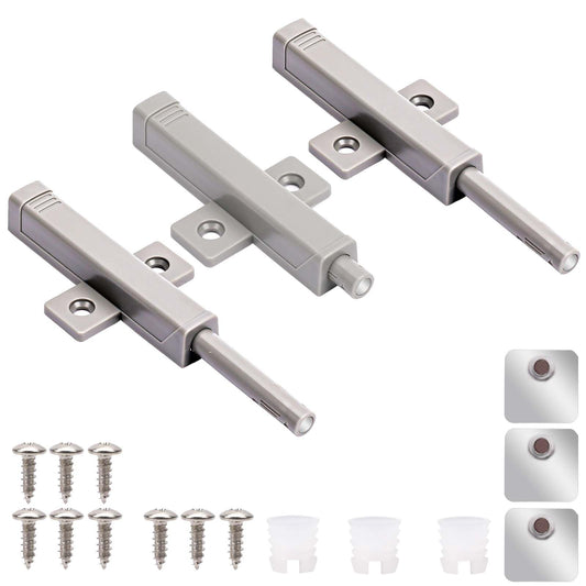 Magnetic Push to Open Door Latch,3 Pack Magnetic Push Latches,Magnetic Locks for Cabinets,Magnetic Drawer Lock, Heavy Duty Magnet Drawer Latch,Magnetic Catch for Hidden Door,Push to Open Cabinet