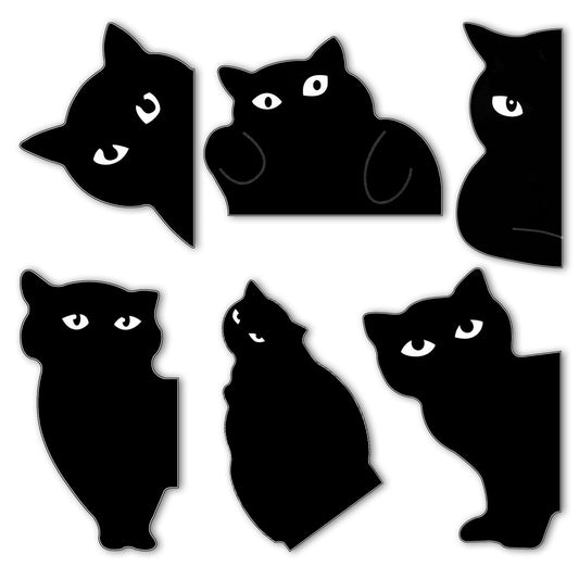 Magnetic Bookmark, 6 Pcs Black Cat Cute Bookmarks Magnet Bookmark Clips Page Markers Book Reading Supplies for Book Lovers, Men, Women, Teachers, Students, Home, Office, Presents (6 Styles)