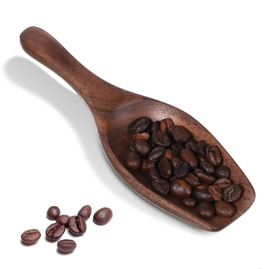 Black Walnut Wooden Coffee Scoop, 1 Tablespoon/15ml Coffee Bean Scoop for Ground Coffees Multipurpose Wood Sugar Scoop/Shovel Measuring Wooden Scoops for Jars Canisters, Seasoning Bath Salts Loose Tea