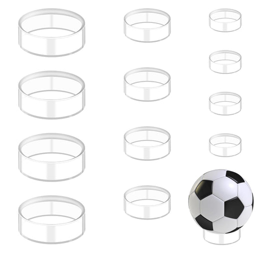 12 PCS Crystal Sphere Stand Acrylic Display Stand Clear Ball Stand Holder Rings Round Baseball Stand Plastic Sphere Holder for Baseball Tennis Ball Golf Ball (Large, Medium,Small )