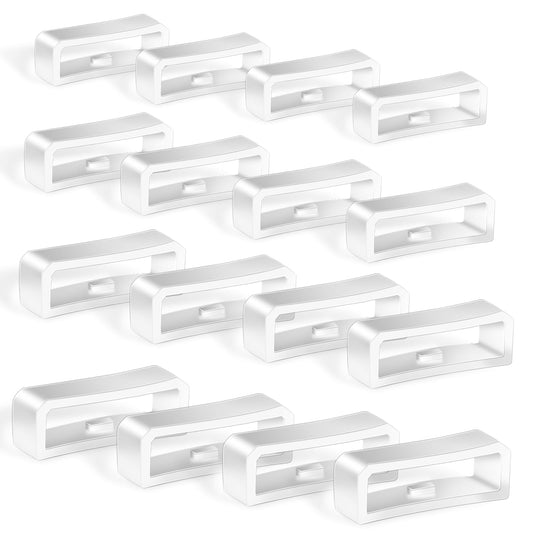 12 PCS Watch Band Loops, 18/20/22mm White Silicone Watch Strap Holder Rings Replacement Parts Watch Band Holder Keeper Retainer Watch Band Strap Loops Fastener Rings for Watch Band Wristband