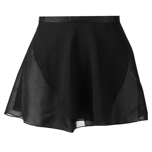 KALIONE Women's Ballet Wrap Skirt, Lace-Up Petal Skirt, Girls Ballet Skirt, Chiffon Dance Skirt, Black Ballet Short Skirt for Women Girls Dancing(L)