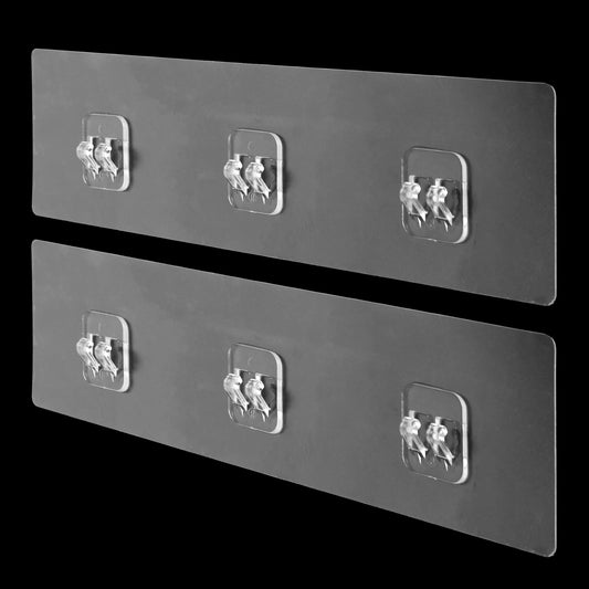 2 Pack Shower Adhesive Hooks Shower Caddy Adhesive Replacement Transparent Bathroom Shelf Wall Mount Hook Sticker for Soap Holder, Kitchen Racks, Bathroom Corner Shelves, No Drilling