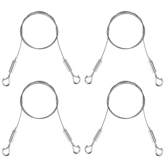 4 PCS Adjustable Picture Hanging Wire Heavy Duty Stainless Steel Wire for Hanging Pictures Cables Hanging Wire Rope for Hanging Mirrors Paintings Lamps and Artwork, 1m X1.5mm Hold up to 66lbs