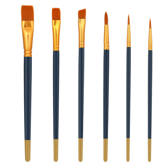6Pcs Cake Painting Brushes Food Safe Paint Brushes for Cake Decorating Brushes Food Paint Pastry Brushes Cake Decorating Paint Brushes Multifunction Nylon Cookie Brushes for Baking, Basting, Cooking