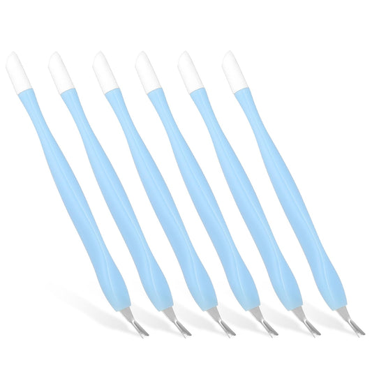 Cuticle Trimmer with Pusher, 6 Pcs Rubber Tip Cuticle Remover Pusher Dead Skin Removal Nail Art Tools