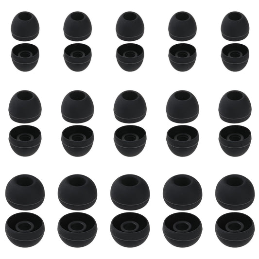 30 Pieces Silicone Ear Tips Replacement Ear Tips Nozzle Earbuds In-Ear Earphone Eartips (Inner Hole for 3.8mm-5.5mm Earbuds) 3 Sizes (Black)