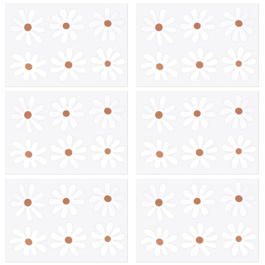 36 PCS Daisy Wall Decal Flower Vinyl Wall Decals Daisy Peel and Stick Wallpaper Daisy Stickers White Daisy Wall Decor Flowers for Bedroom Living Room Office Classroom Wall Art Decor