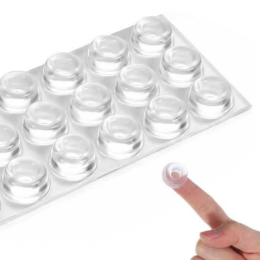 Pack of 18 Self-Adhesive Rubber Feet, Elastic Buffer Transparent Buttons