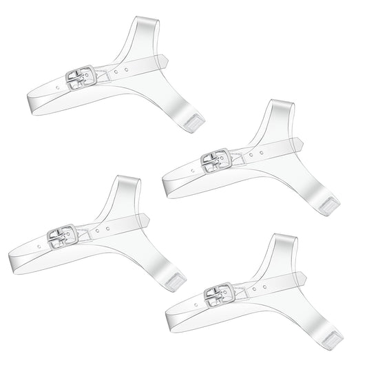 KALIONE 2 Pairs Shoe Straps for Heels, Transparent Shoe Straps, Elastic Shoe Straps, Replacement Ankle Straps for Heels, Anti Loose Shoelace with Adjustable Buck for Women Girls Holding High Heels