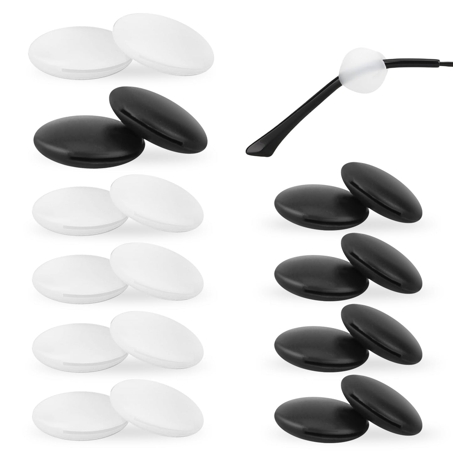 10 Pairs Silicone Round Glasses Ear Grips Eyeglass Temple Tip Sleeve Retainer Soft Ear Pads Anti-Slip Ear Cushion for Kids and Adults Sunglasses Glasses