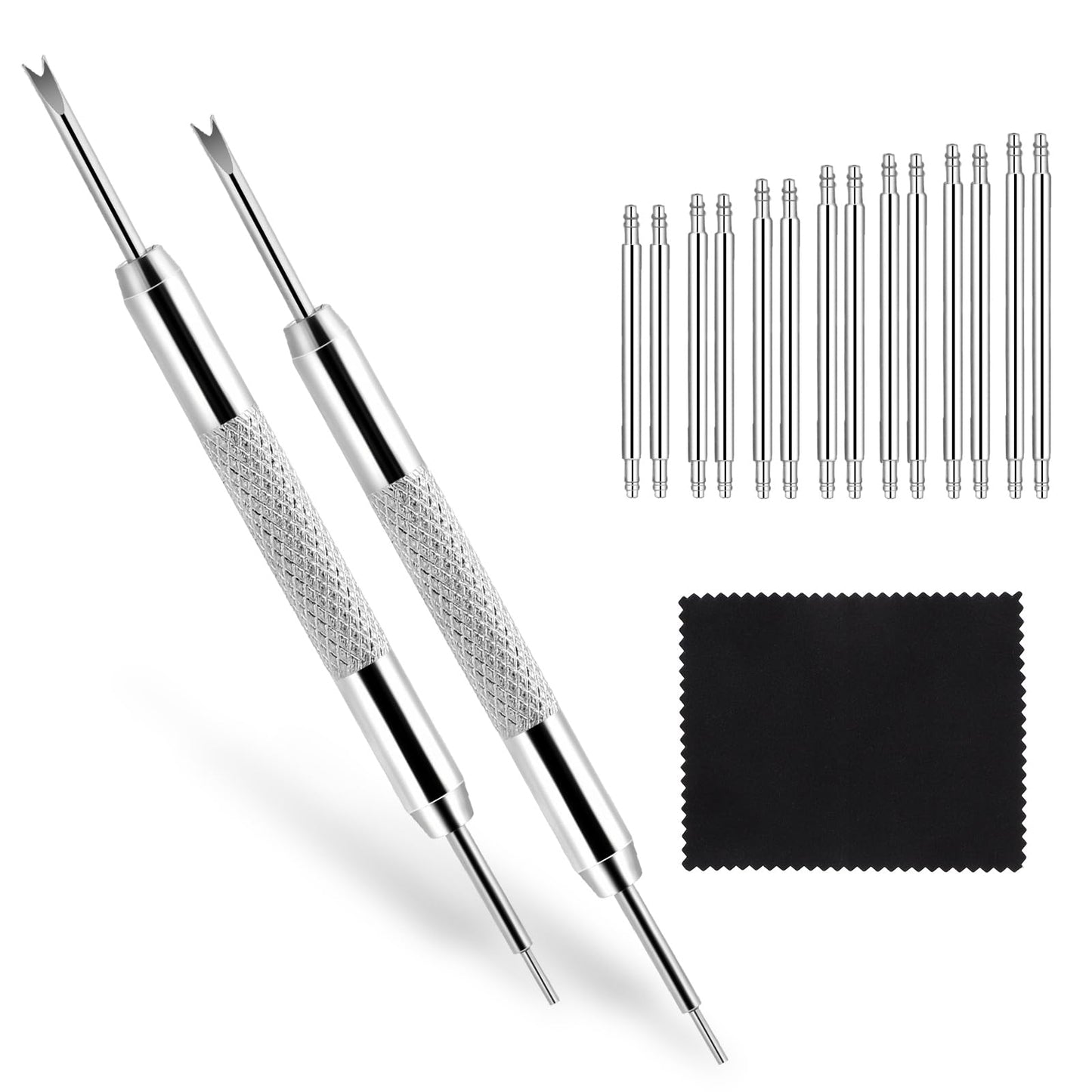 Watch Band Pins Replacement Kit, 16 PCS Diameter 1.5mm Heavy Duty Stainless Steel Watch Link Remover Set Watch Strap Pins Adjustment Tool Link Removal Kit for Watch Bracelet Repairing (Length 14-25mm)