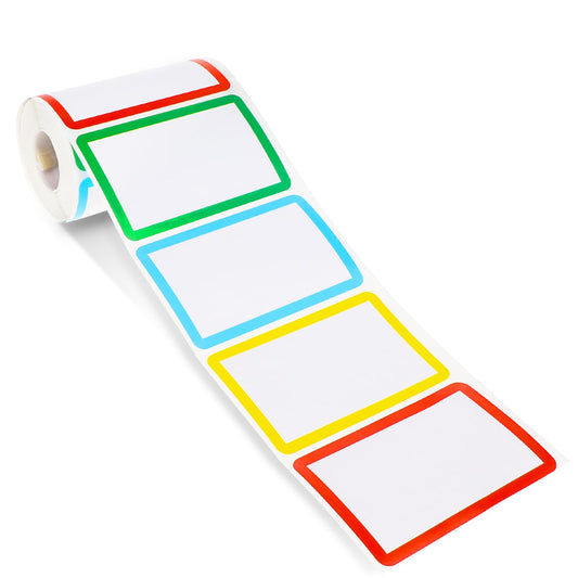 300 PCS Name Tag Labels Colored Labels 2.25" X 3.5" Personalized Stickers Blank Plain Name Labels Sticker Rolls for Office Home