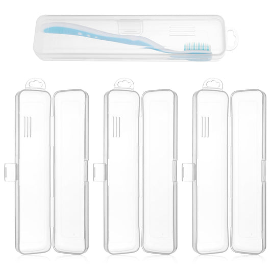 KALIONE 4 Pcs Toothbrush Travel Case, Toothbrush Case Holder Portable Clear Toothbrush Storage Container Transparent Toothbrush Holder Portable Travel Toothbrush Case For Traveling (White)
