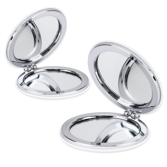 KALIONE 2 Packs Compact Mirror, Small Makeup Mirror Pocket Mirror, Double-Sided Mirror, Travel Mirror Folding Mirror, 1X/2X Magnification Mirror