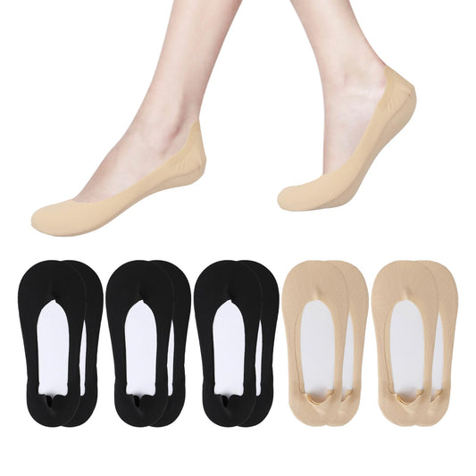 5 Pairs No Show Socks Women 5-8 Low Cut Liner Ankle Boat Socks Non Slip Invisible Boat Socks with Silicone Strips Women Foot Socks for Loafers Sneakers Flats Boat Shoes