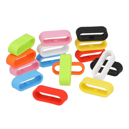 Multi-Color Smart Watch Security Bands, 16 Pack 20mm Silicone Fastener Rings Replacement Watch Band Fastener Secure Loops Rubber Watch Strap Connector Holder Keeper for Smartwatch Accessories