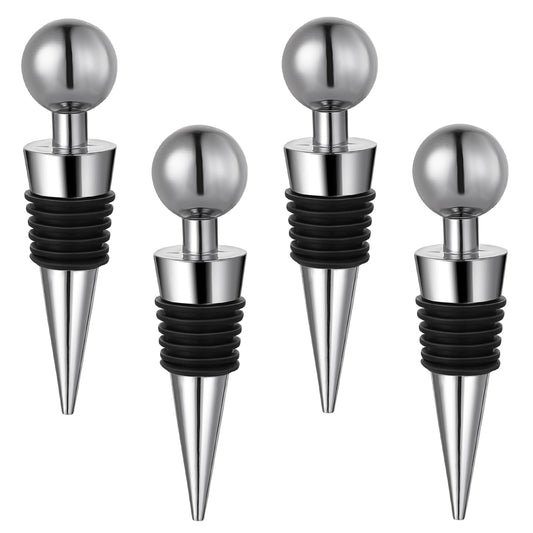 4 Pack Wine Stoppers for Bottles, Champagne Stoppers, Prosecco Stopper, Reusable Bottle Stopper, Wine Sealer