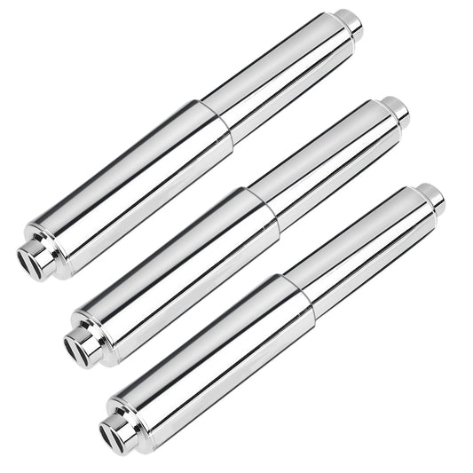 Toilet Paper Holder Roller, 3 PCS Plastic Toilet Paper Holder Insert Silver Toilet Tissue Roll Holder Rod Stainless Steel Toilet Paper Spring Holder Chrome Toilet Paper Holder Replacement Rod Kit