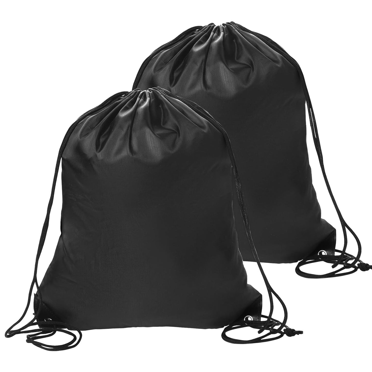 Sliverdew 2 Pcs Black Drawstring Backpack Bags Sports Cinch Sack String Bags Drawstring Gym Bag Draw String Backpack Bulk Swimming String Bags