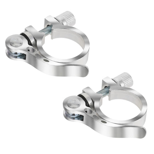 Silber Bike Seat Post Clamp, 2pcs Bike Seat Clamps 31.8mm, Bike Quick Release Seatpost Collar with Aluminium Alloy, Mountain Road Bike Parts