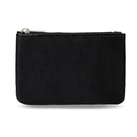 Coin Purse, Portable PU Leather Coin Purse with Zipper Coin Purse Mini Change Purse Small Coin Purse for Women Credit Card Folded Bills ID Key Headset Lipstick(Black)