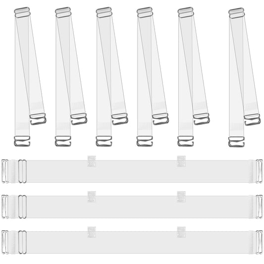 3 Sets Invisible Clear Back Straps, Clear Bra Straps, Clear Straps for Strapless Bra, Non-Slip Adjustable Bra Strap, Clear Strap Bras for Women, Clear Straps for Strapless Bra (3.0cm Back Strap)