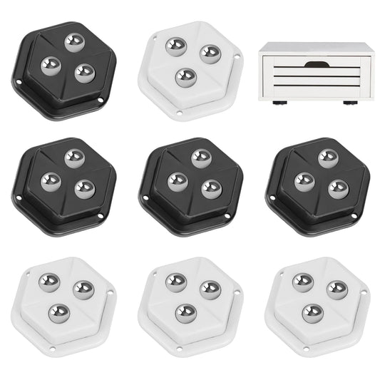 8 Packs Self Adhesive Caster Wheels, Mini Caster Wheels Appliances Wheels, Mini Caster Wheels for Small Appliances, 360° Rotation Caster Wheels, Universal Wheel for Trash Can Bins and Box(Style 2)