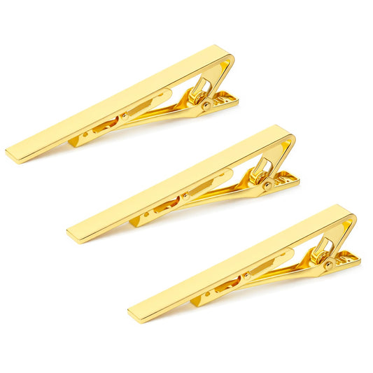 3 Pcs Tie Clip Gold, Mens Tie Clip Gold Ties Bar for Men Accessories