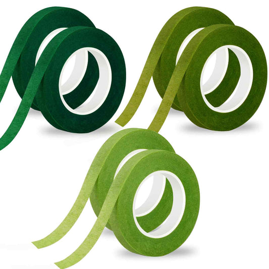 Hariendny 6 Rolls Floral Tape Green Flower Tape Washi Tape for Artificial Flowers 1/2 Inch Plant Tape Flower Wrap Tape 30 Yard Bouquet Supplies for Floral Crafts Floral Arranging Wrapping