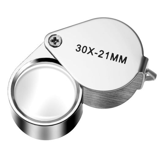 30x Magnifying Glass Pocket Magnifying Glass for Watchmakers Jewelers Foldable Pocket Magnifier for Jewellery Glass Magnifier for Gemstones, Diamonds, Stamps, Coins