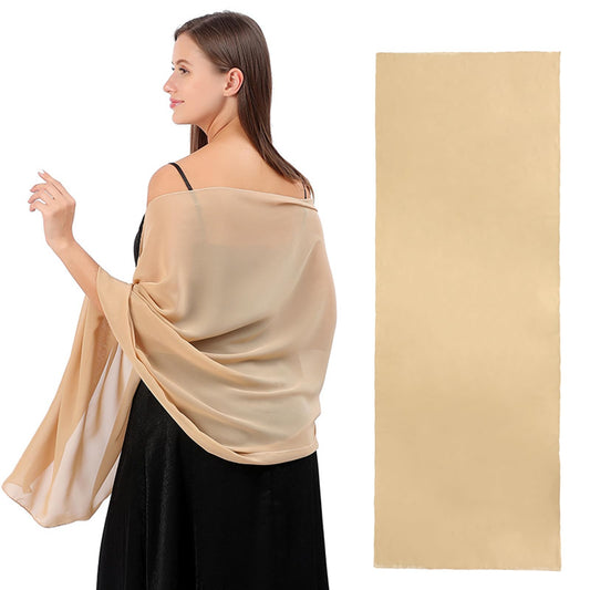 Xthrotsenk Shawls and Wraps for Evening Dress Wedding Guest Shawl Wrap Bridesmaid Scarves Chiffon Shawl Wraps for Women (Champagne)