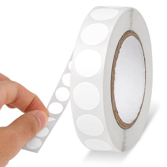 1000 Pcs 0.5 Inch White Dot Stickers White Round Stickers Waterproof Circle Stickers Color Coding Label for Office Shop Home Classroom Marking
