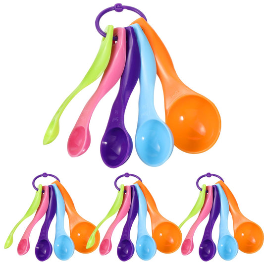 20 Pieces Plastic Measuring Spoons Colorful Measuring Cups Small Stackable Kitchen Measurings Spoons for Kitchen Cooking Baking Dry and Liquid Ingredients