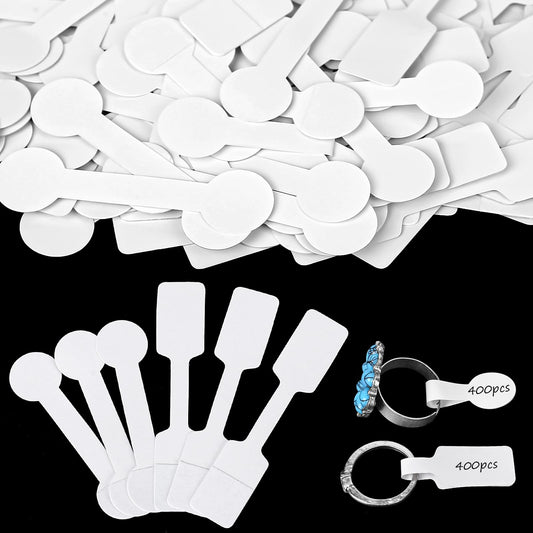 800 Pcs Blank Jewelry Sticker Price Tags 400 Pcs Rectangle Self Adhesive Barbell Stickers 400 Pcs Round Jewelry Labels Jewelry Paper Stickers Necklace Earring Price Identify Label