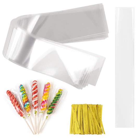 Cellophane Bags 3 x 11 inches Plastic Cello Bags Clear Bags With 3 Twist Ties Clear Goodie Bags Cellophane Treat Bags Gift Bags for Gift Goodie Favor Candy Cake Pop Birthday Party Cookies