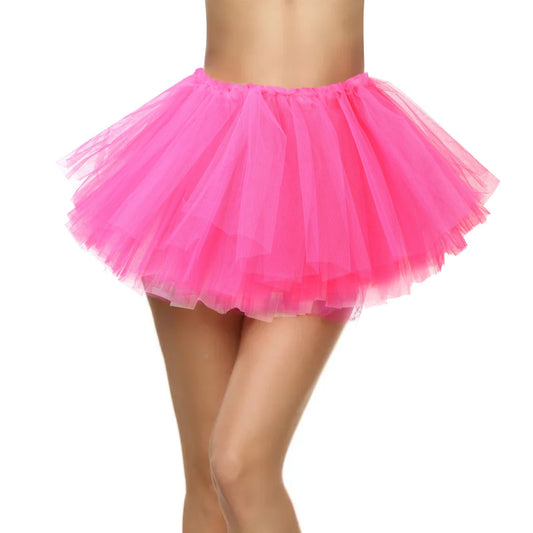 KALIONE Hot Pink Tutus for Women, 5 Layered Adult Tutus Skirts for Women, Classic Elastic Pink Tutu Dress for Girls