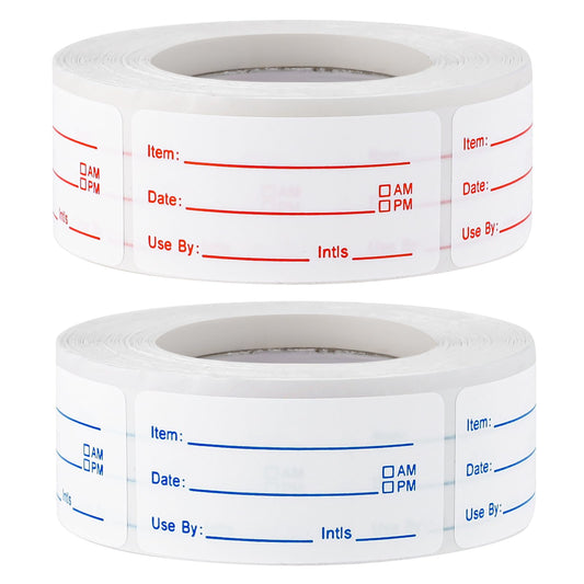 2 Roll Food Date Labels Stickers Freezer Labels Date Stickers to Write Food Containers Labels Frozen Stickers Expiration Date Stickers for Kitchen and Restaurant (1000 PCS)
