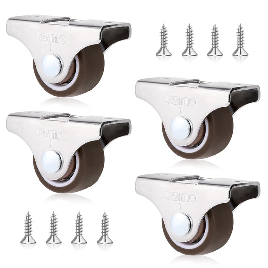 Pack of 4 Small Wheel Castors, Rubber Furniture Castors, Heavy Duty Castors, Mini Castors, Silent Castors Made of Solid Rubber Castors for Flight Cases, Tool Boxes, Furniture, Trolleys, Table, Cabinet