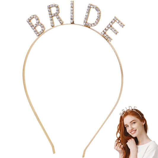 Bride Headband, Rhinestone Bride Headband, Bridal Headband Wedding Hair Piece, Gold Bride Headband Bride Crown Headband, Engagement Wedding Headband for Women